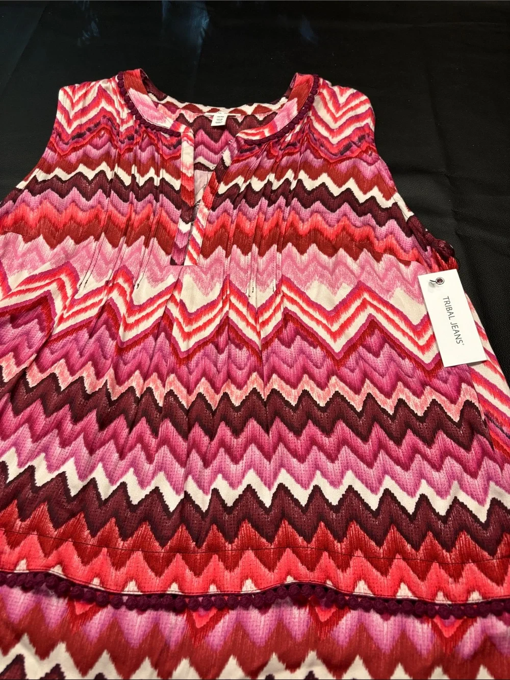 Tribal jeans, ladies sleeveless top